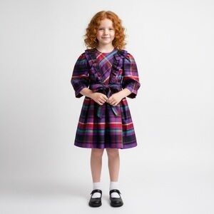 Yves Saint Laurent Vintage 1980s rare taffeta plaid occasion dress, EUC, 5/6*